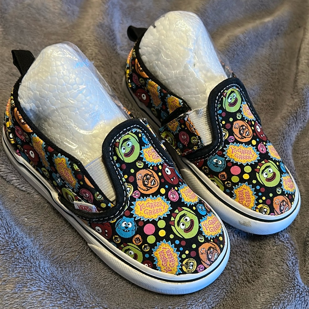 Classic Vintage YoGabba Gabba Vans Velcro slip on toddler size 8 gender neutral